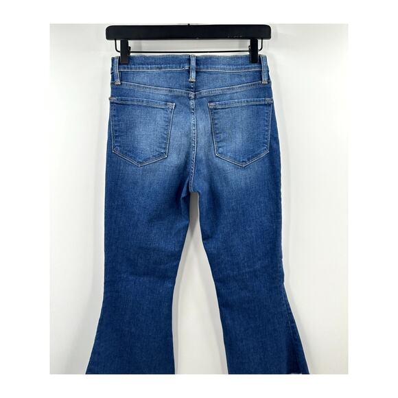 FRAME Womens Dark Wash Le Crop Bell Raw Hem Jean Size 26 - Picture 6 of 8